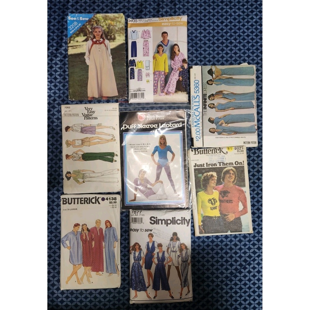 Vtg Lot of (8) CUT Women's OneSize/Misc ‎ Simplicity,McCalls Butterick Patterns